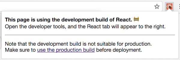 React DevTools na stronie korzystajhącej z deweloperskiej wersji Reacta